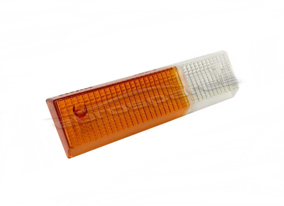 new eurospares rh front indicator light lens (orange/clear). part number 60329604 (1)