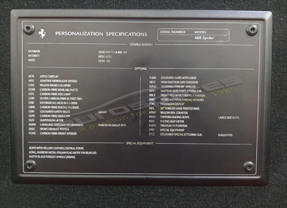 ferrari 488 spider (rhd) with 2,916 miles, being prepared for dismantling #18