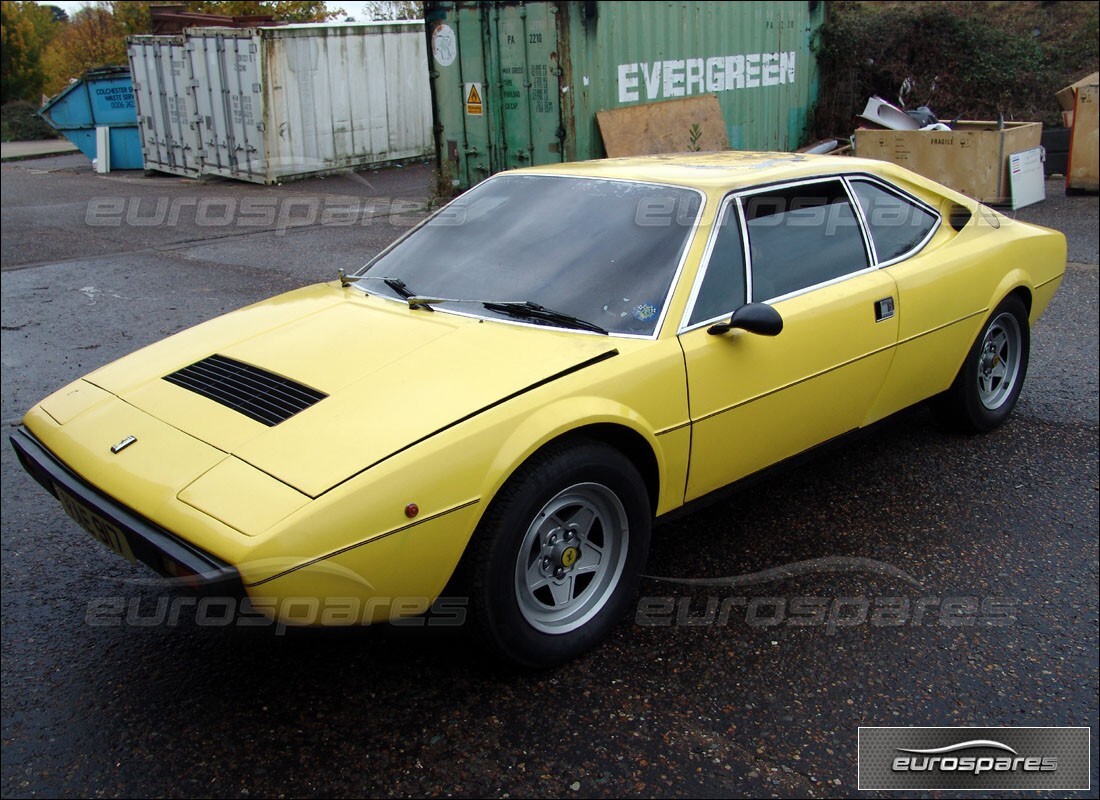 ferrari 308 gt4 dino (1976) being prepared for dismantling at eurospares