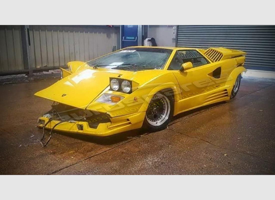 lamborghini countach 25th anniversary (1989) with 35,328 miles, being prepared for dismantling #1