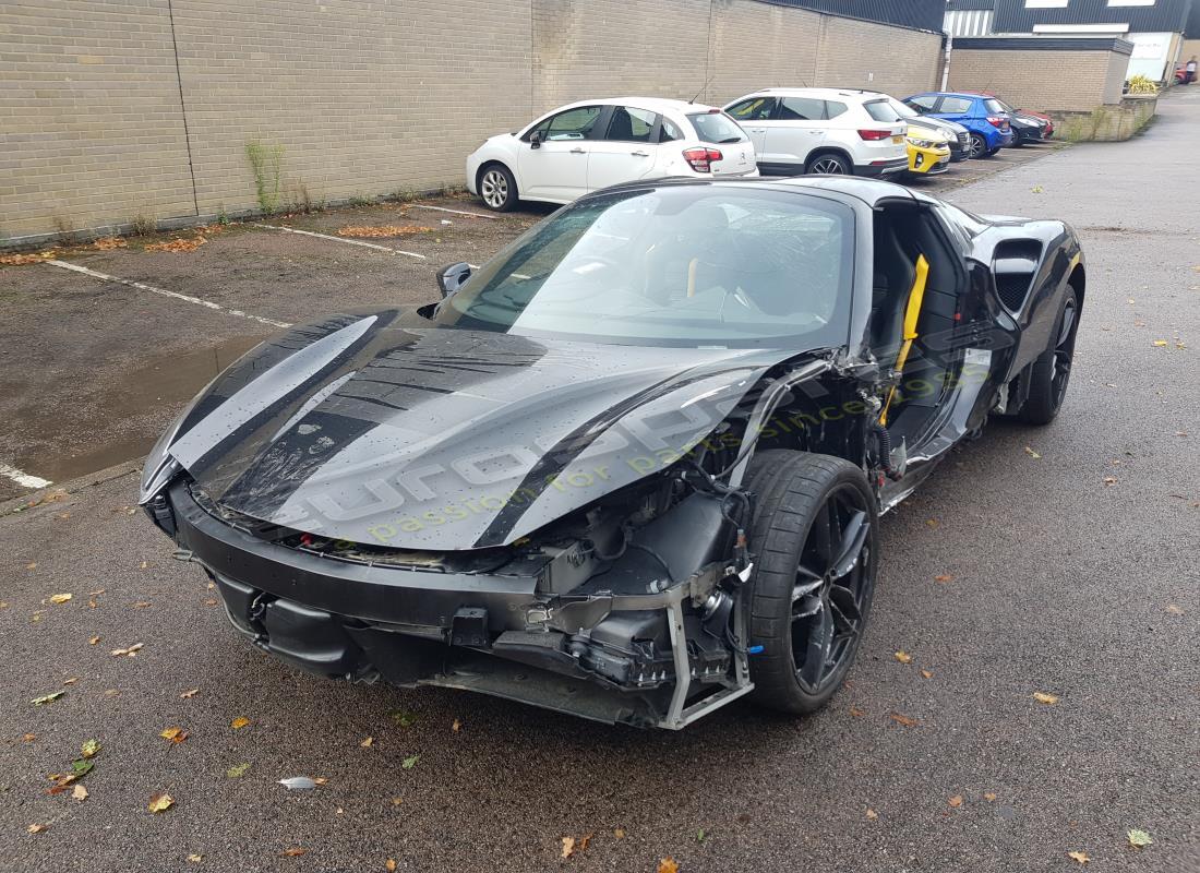 ferrari 488 spider (rhd) being prepared for dismantling at eurospares