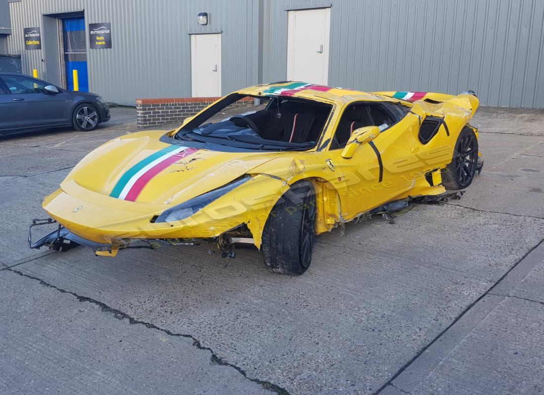 ferrari 488 pista being prepared for dismantling at eurospares