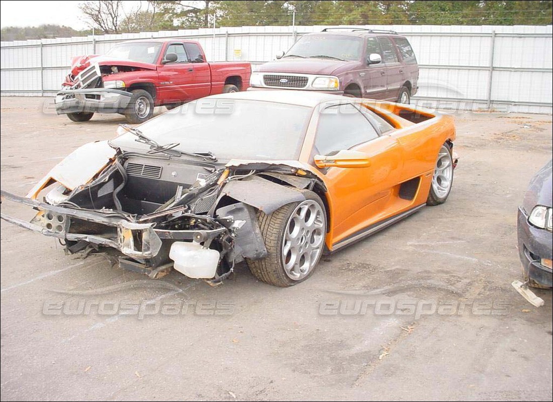 lamborghini diablo 6.0 (2001) being prepared for dismantling at eurospares