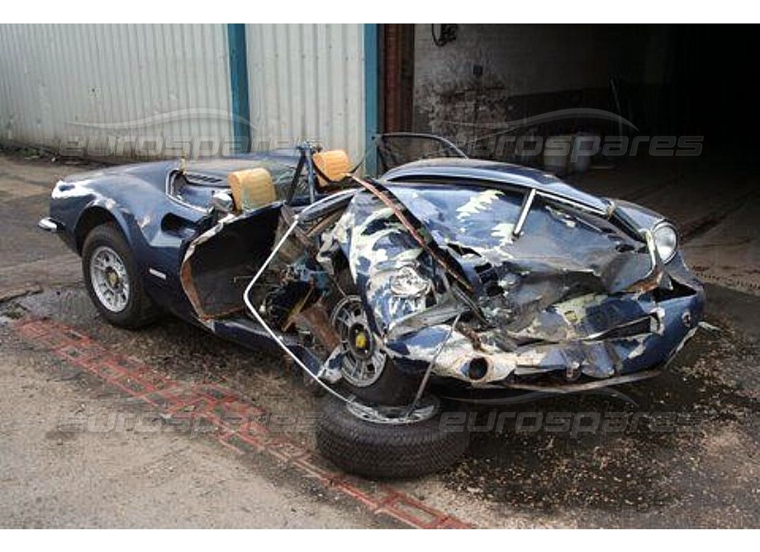 ferrari 246 dino (1975) with unknown, being prepared for dismantling #4