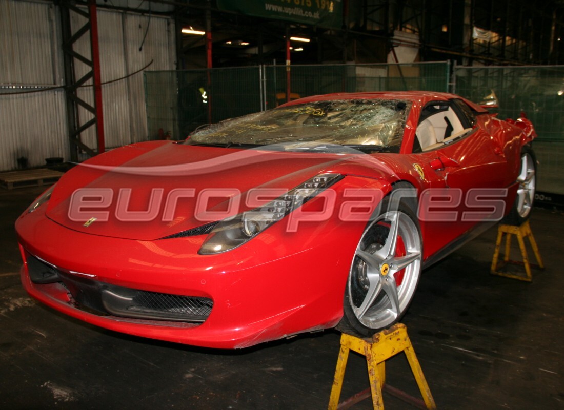 ferrari 458 spider (europe) being prepared for dismantling at eurospares