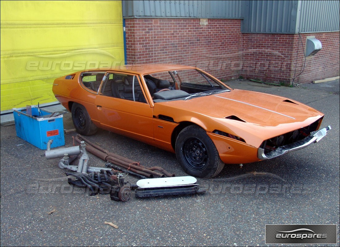 lamborghini espada being prepared for dismantling at eurospares