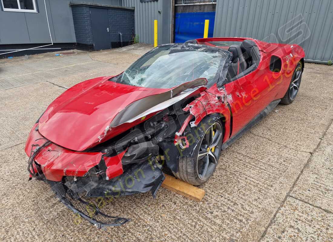 ferrari 296 gts being prepared for dismantling at eurospares