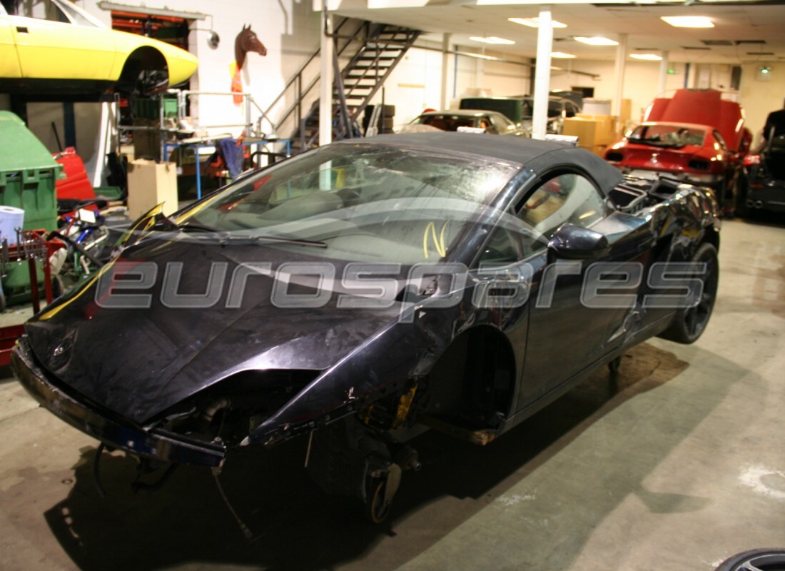 lamborghini lp560-4 spider (2010) being prepared for dismantling at eurospares