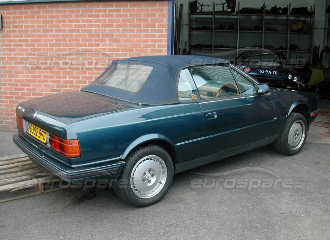 maserati biturbo spider being prepared for dismantling at eurospares