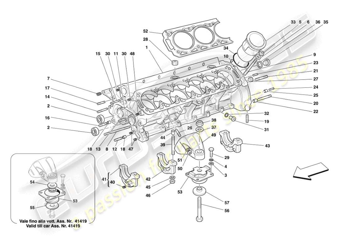 ferrari 456 m gt/m gta crankcase parts diagram