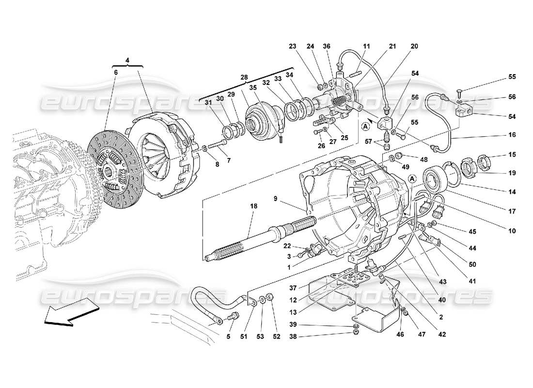 ferrari 550 maranello clutch - controls part diagram