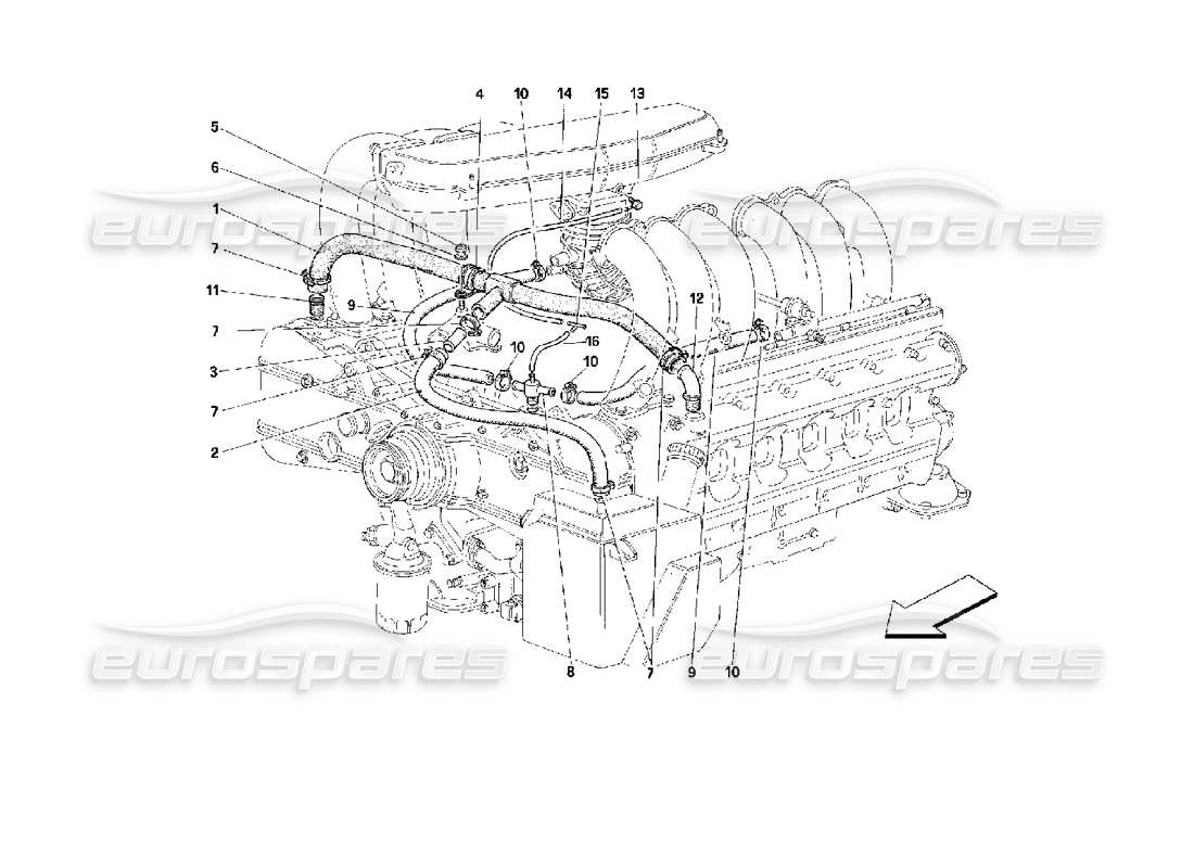 ferrari 512 m blow - by system part diagram