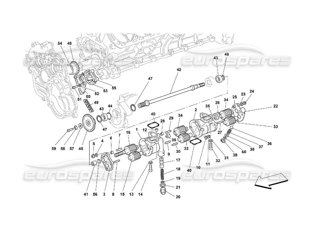 ferrari 550 maranello lubrication - oil pumps part diagram