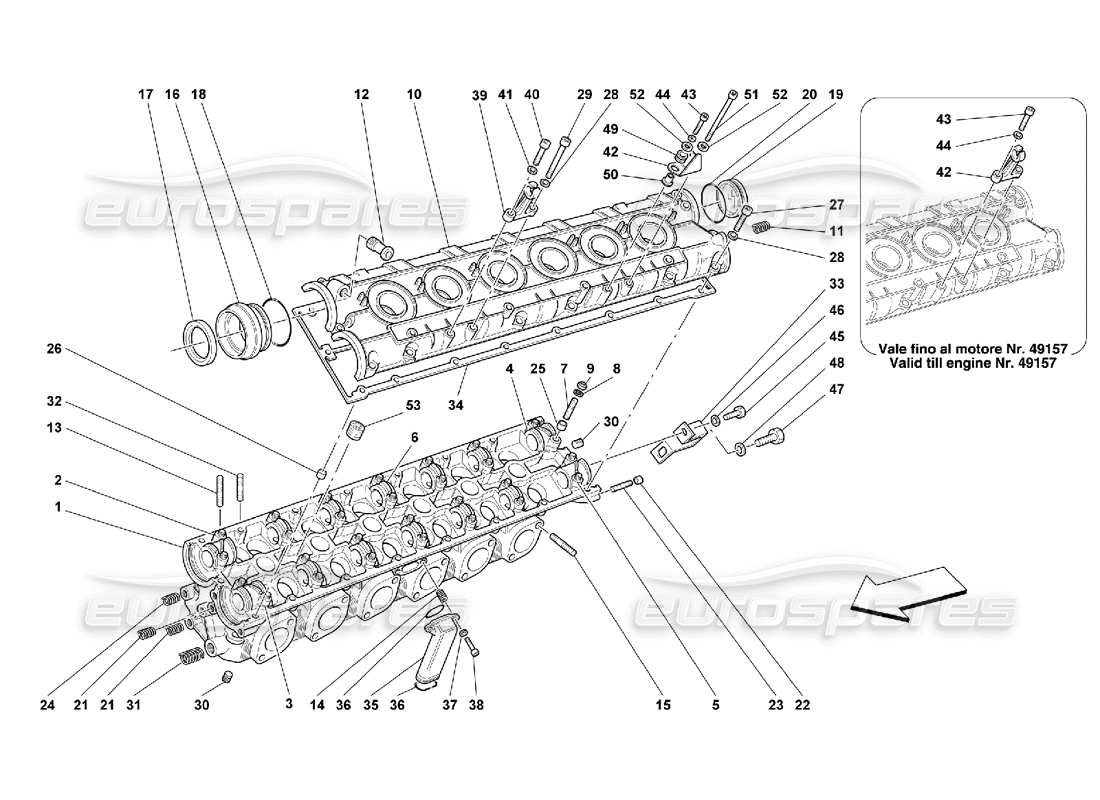 ferrari 550 maranello lh cylinder head part diagram