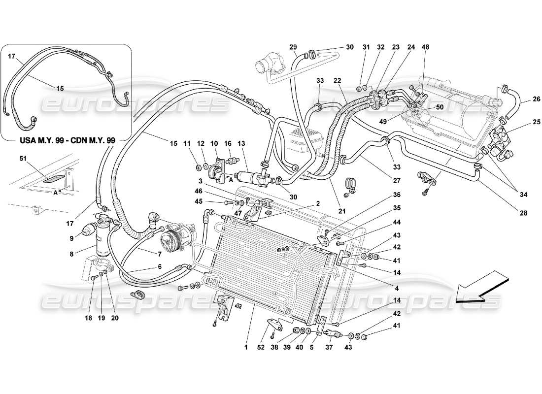 ferrari 550 maranello air conditioning system part diagram