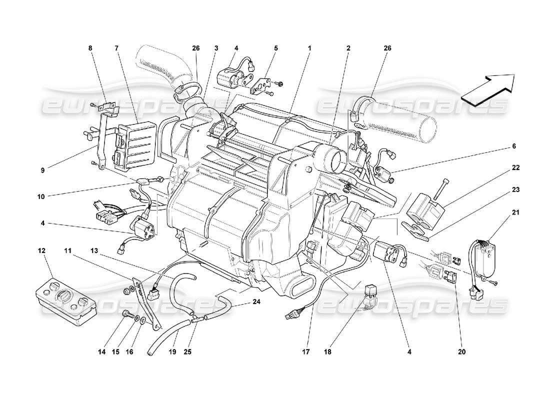 ferrari 550 maranello evaporator unit and controls part diagram