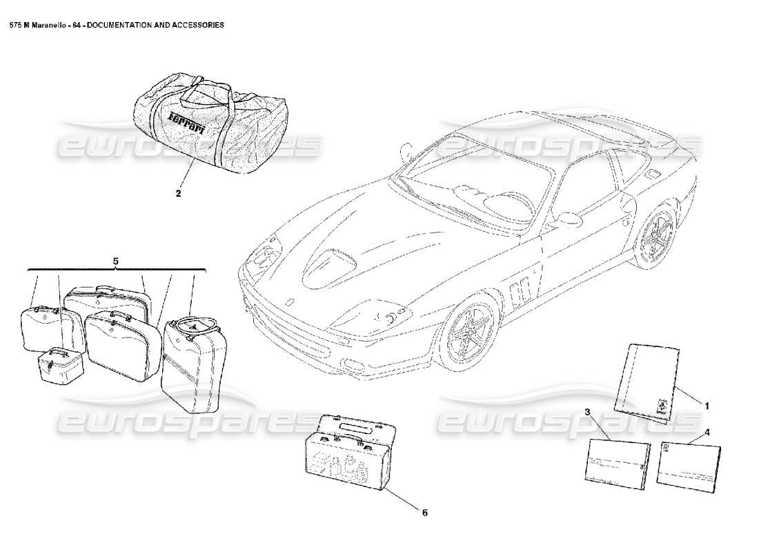 ferrari 550 maranello documentation and accessories part diagram