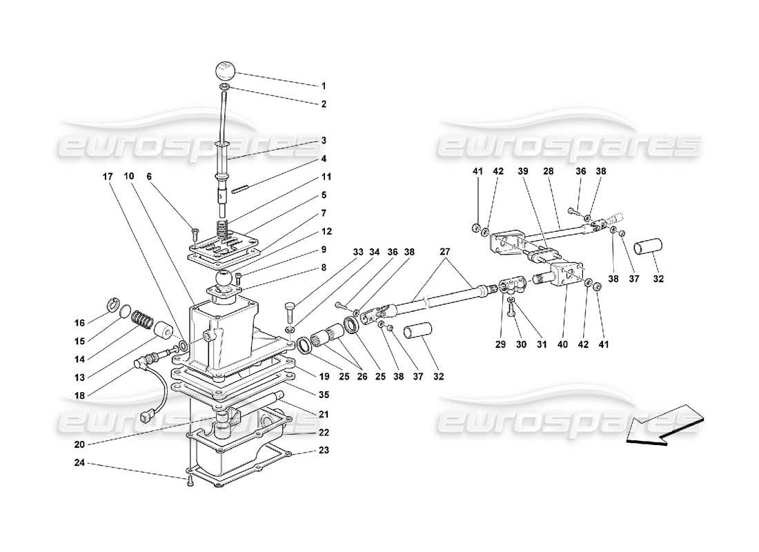 ferrari 550 maranello outside gearbox controls part diagram