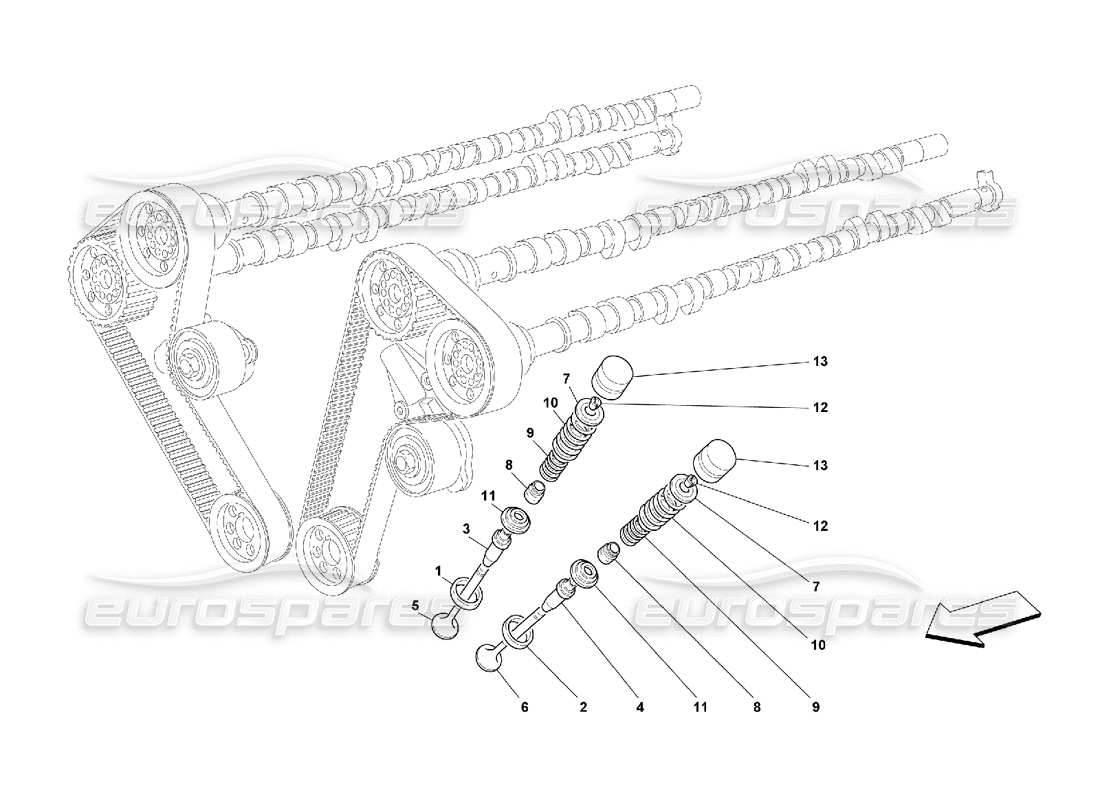 ferrari 550 maranello timing - valves part diagram