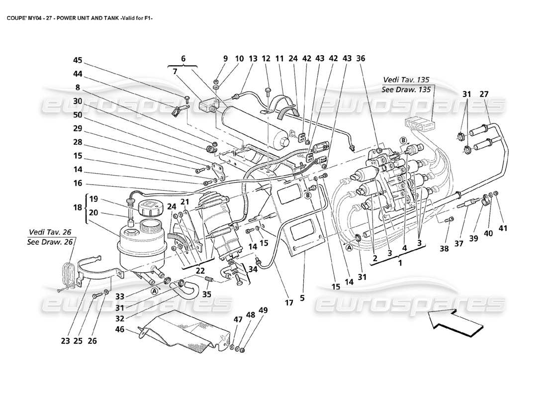 maserati 4200 coupe (2004) power unit and tank valid for f1 part diagram