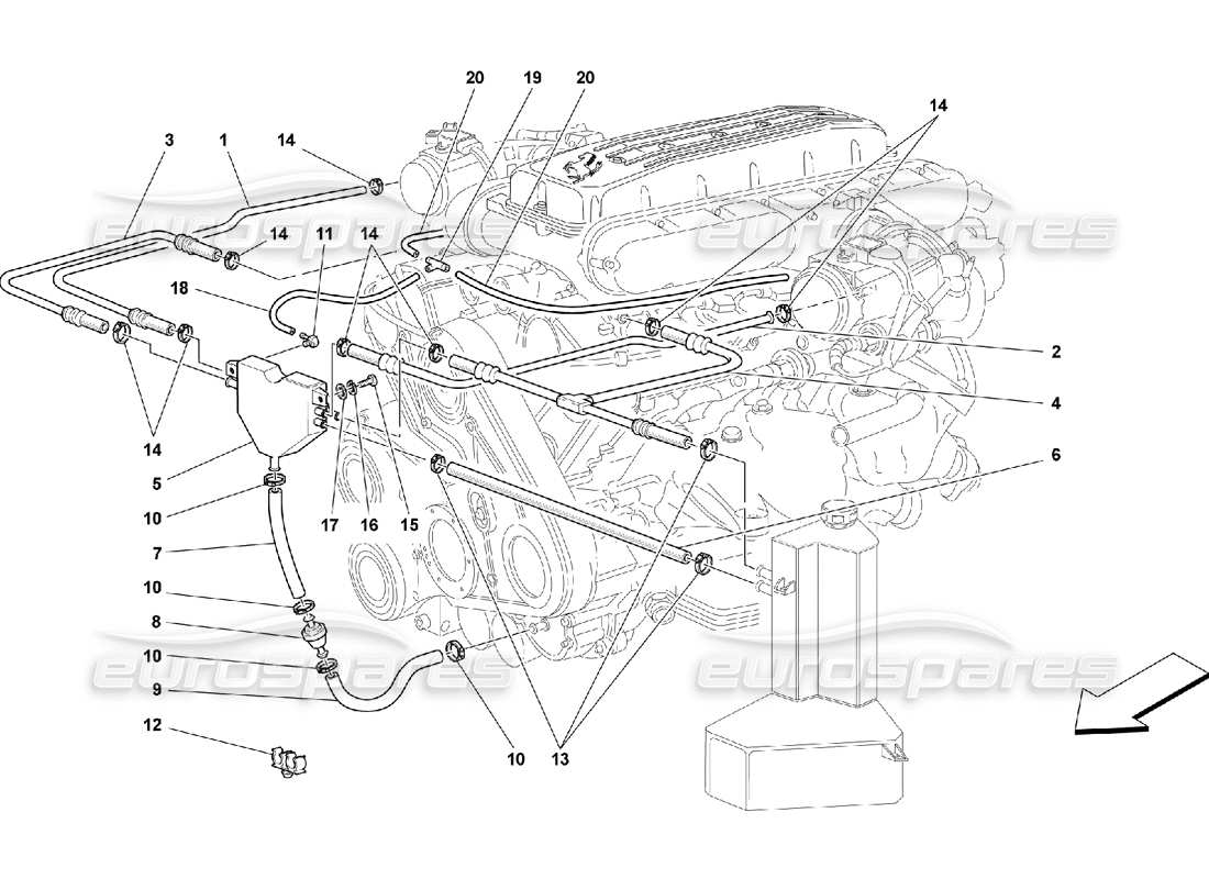 ferrari 550 maranello blow - by system part diagram