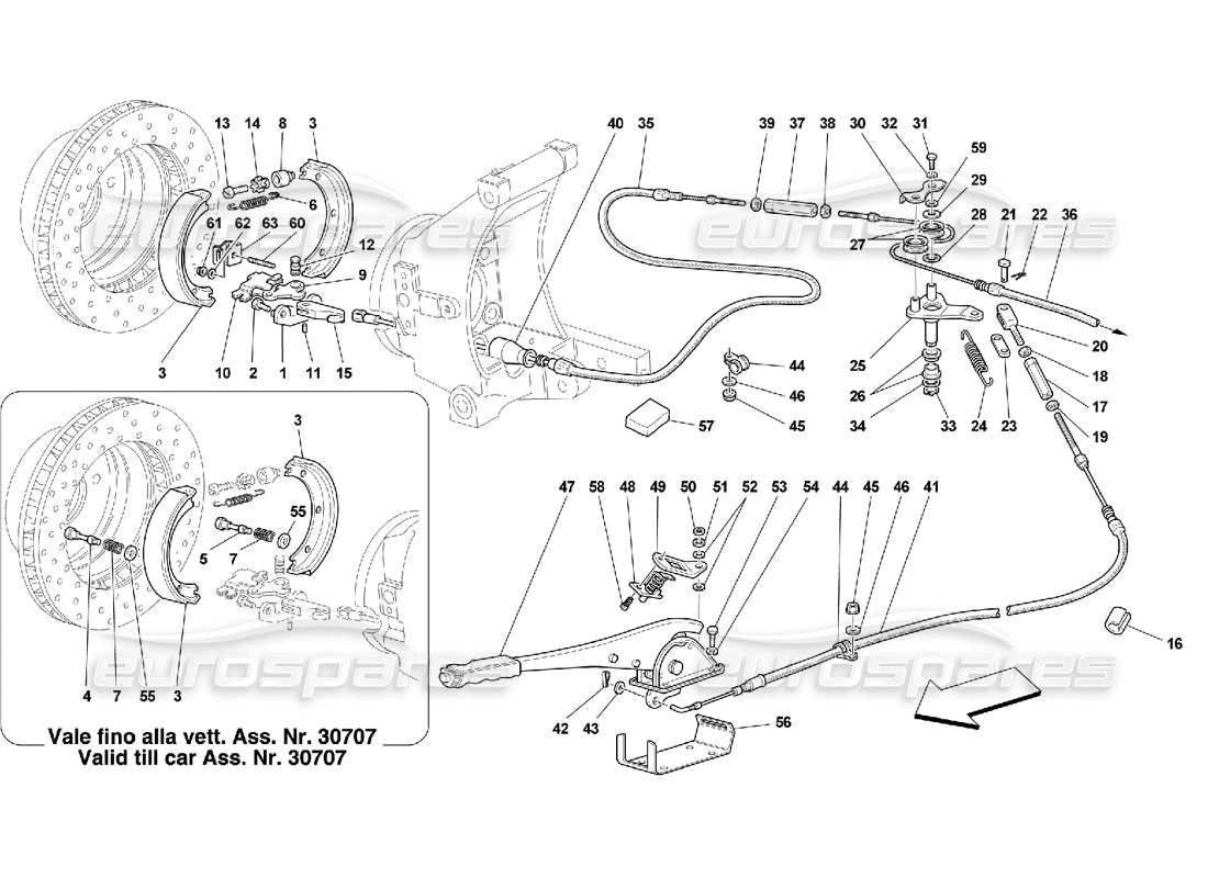 ferrari 550 maranello hand-brake control part diagram