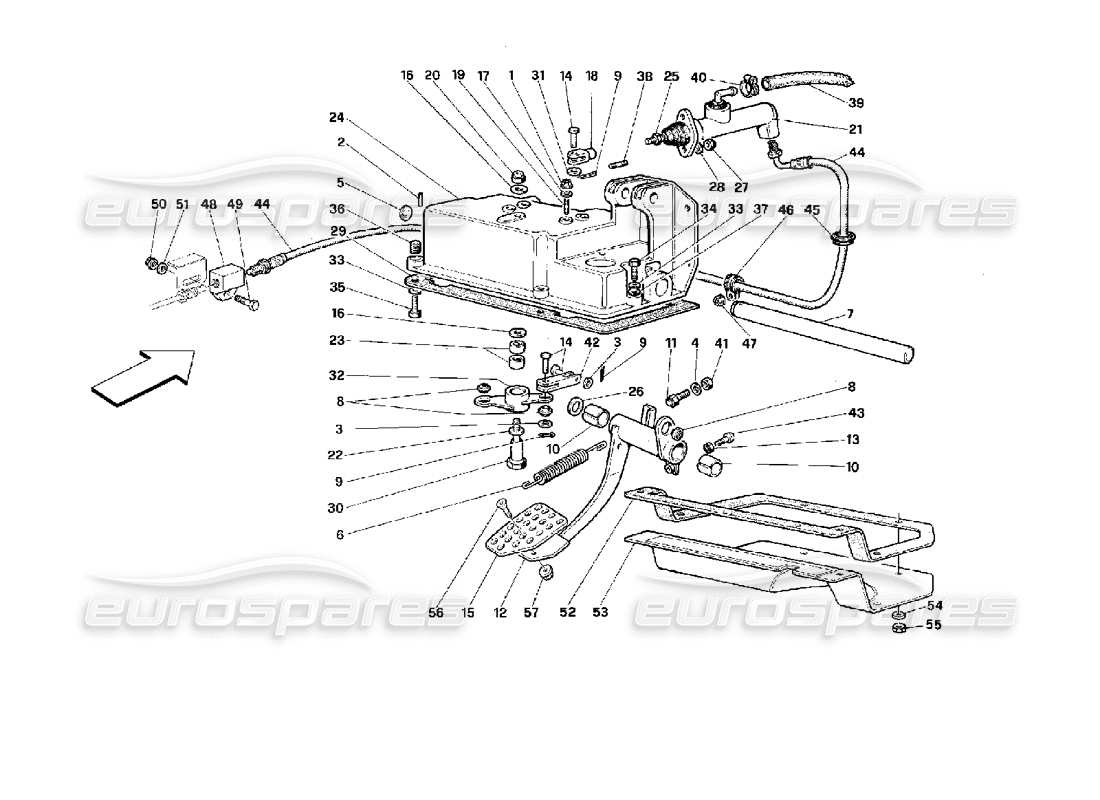 ferrari 512 m clutch release control -valid for gd- part diagram