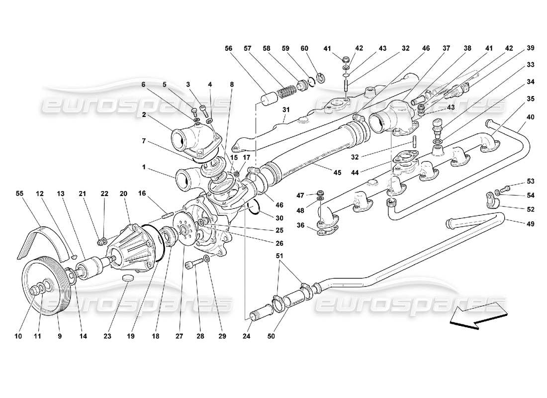 ferrari 550 maranello water pump part diagram