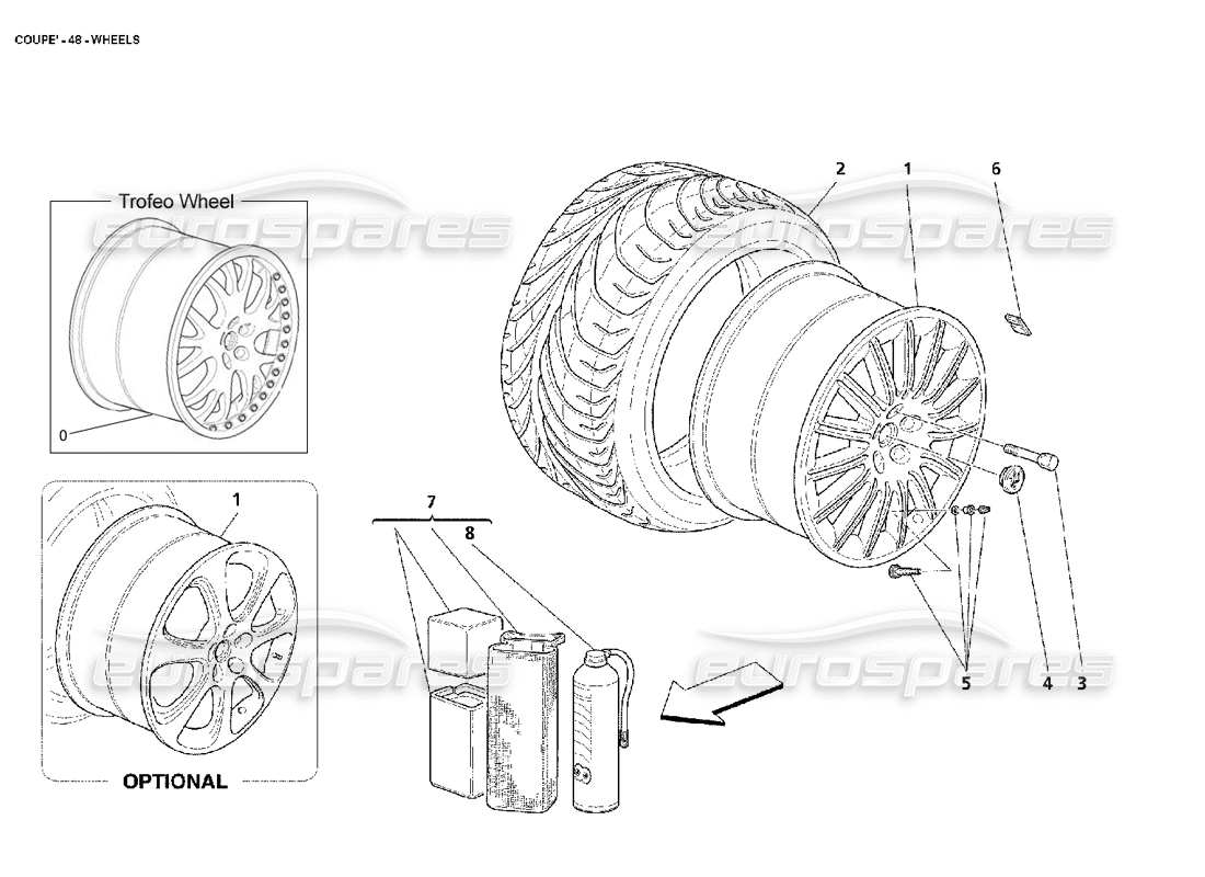 maserati 4200 coupe (2002) wheels part diagram