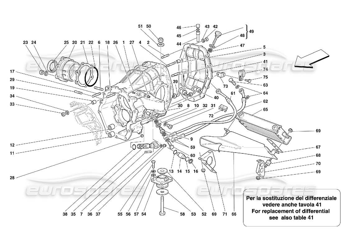 ferrari 456 m gt/m gta differential carrier and gearbox cooling radiator -not for 456m gta part diagram