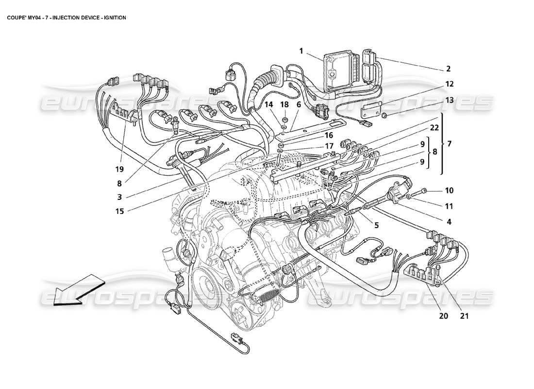 maserati 4200 coupe (2004) injection device ignition part diagram