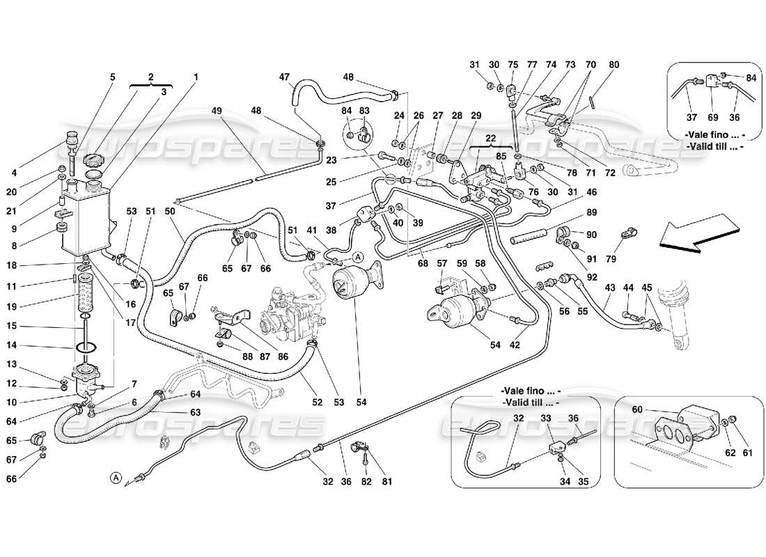 ferrari 456 m gt/m gta self-levelling suspension system -valid for 456m gta part diagram