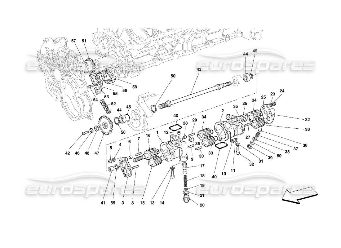 ferrari 456 m gt/m gta lubrication - oil pumps part diagram