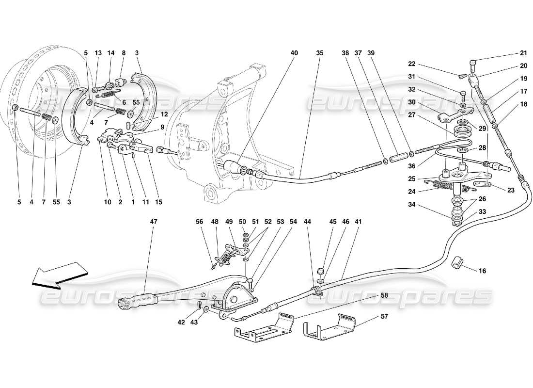 ferrari 456 m gt/m gta hand-brake control -not for 456m gta part diagram