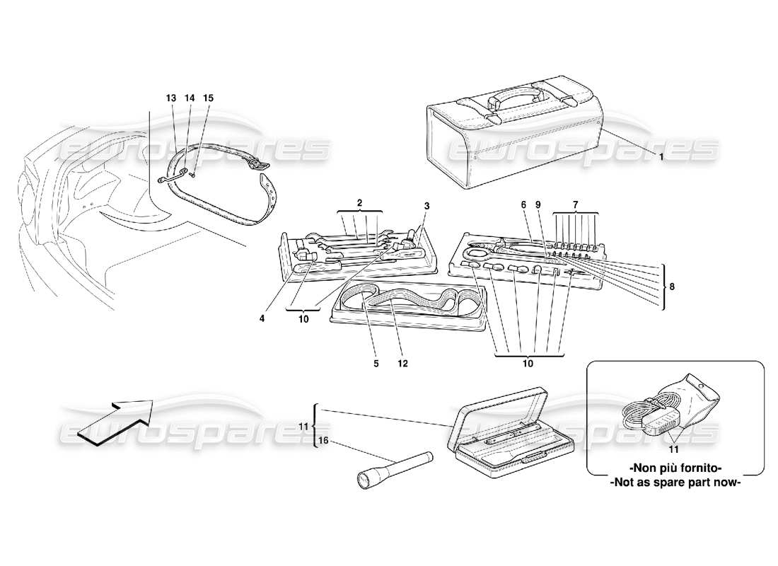 ferrari 456 m gt/m gta equipment and fixing part diagram