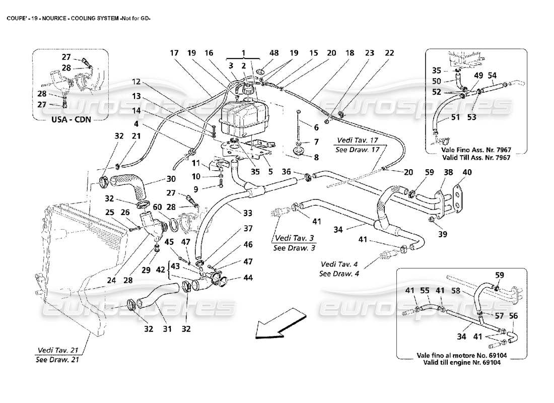 maserati 4200 coupe (2002) nourice - cooling system -not for gd part diagram