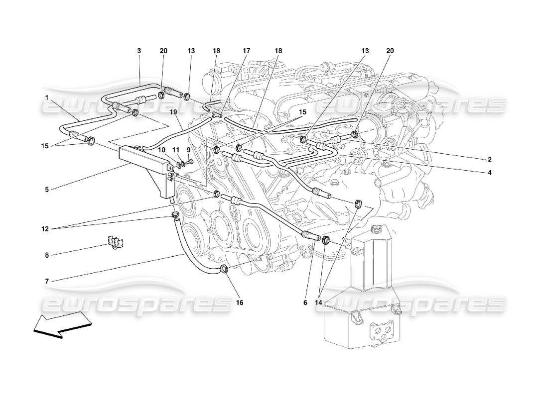 ferrari 456 m gt/m gta blow - by system part diagram