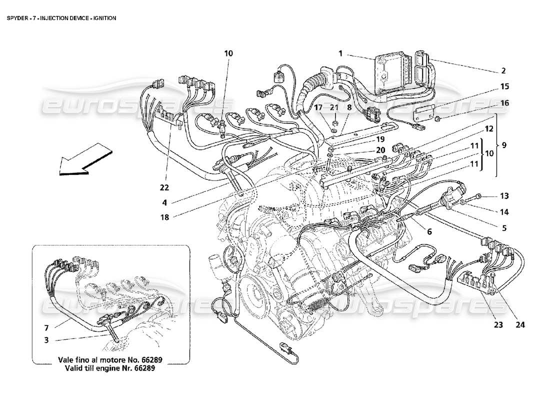 maserati 4200 spyder (2002) injection device - ignition part diagram