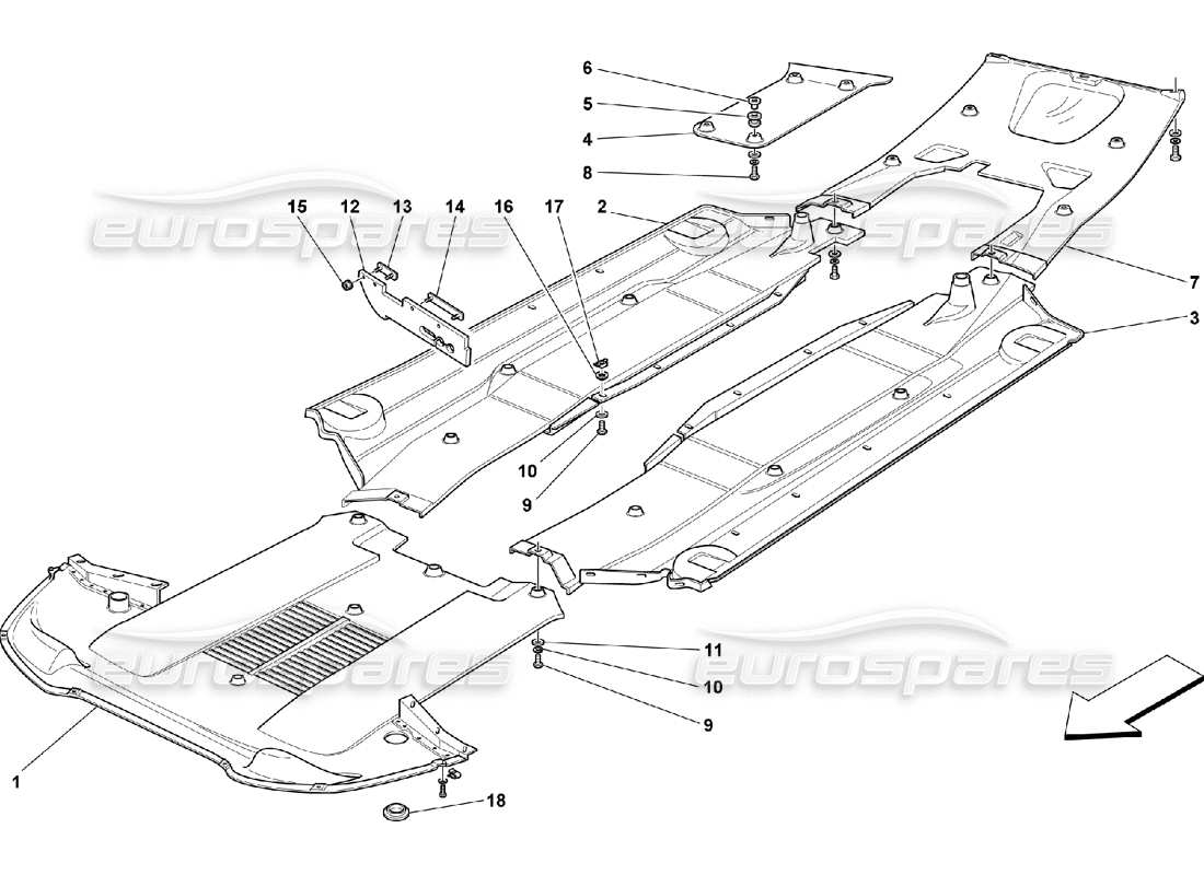 ferrari 550 maranello flat floor pan part diagram