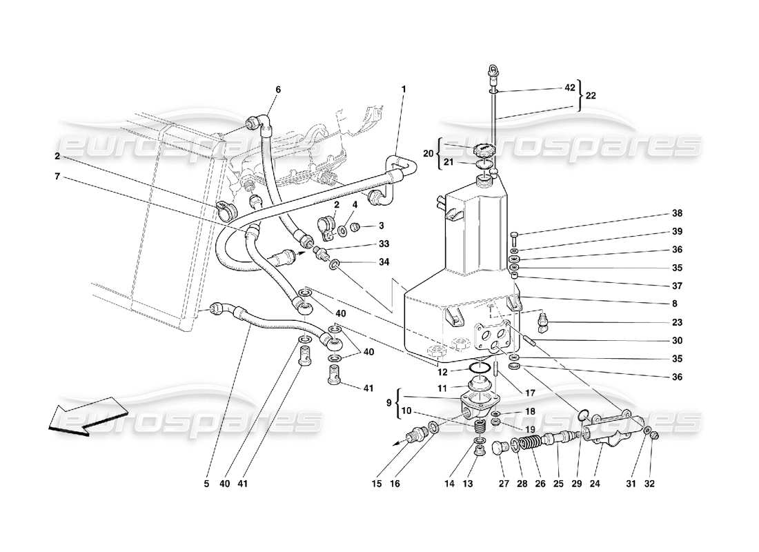 ferrari 456 m gt/m gta lubrication system - tank part diagram