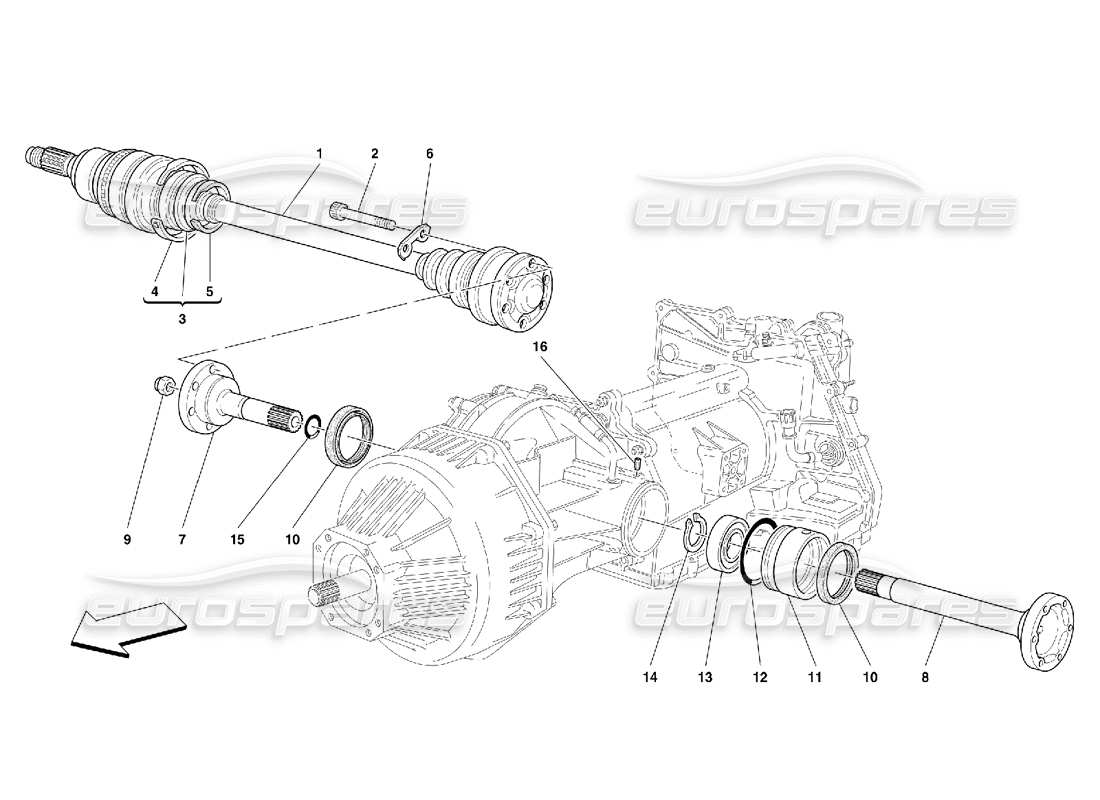 ferrari 456 m gt/m gta flanges and axle shaft -valid for 456m gta part diagram