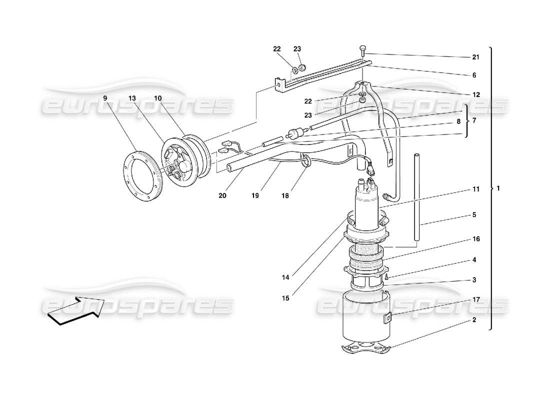 ferrari 456 m gt/m gta fuel pump part diagram