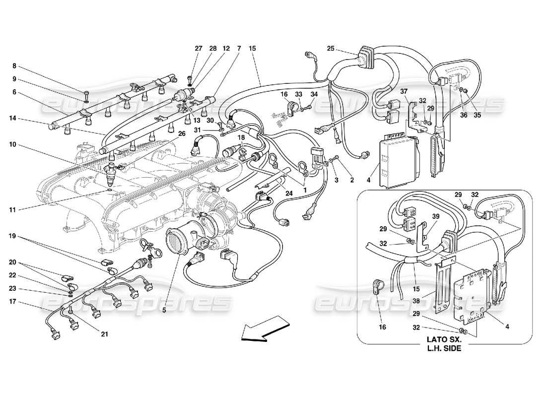 ferrari 456 m gt/m gta injection device part diagram