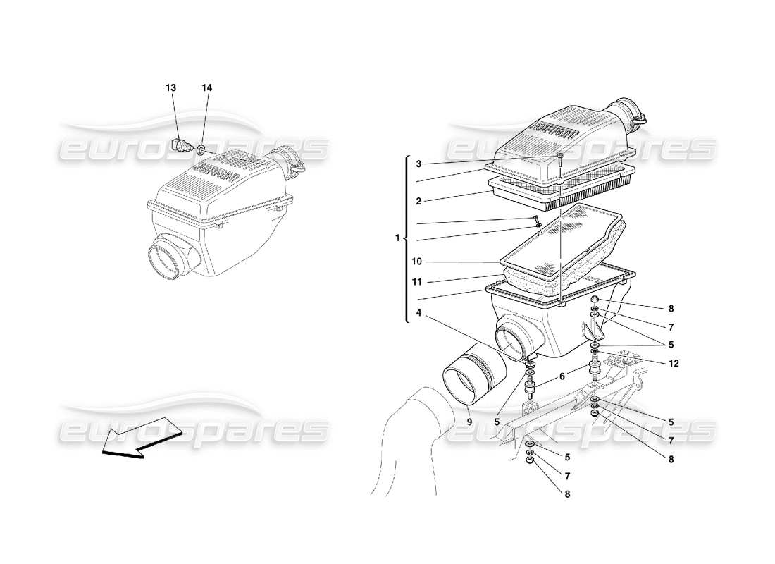 ferrari 456 m gt/m gta air intake part diagram