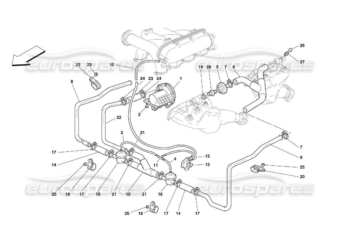 ferrari 456 m gt/m gta secondary air pump part diagram