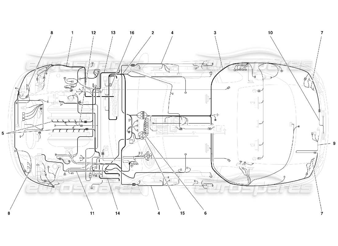 ferrari 456 m gt/m gta electrical system part diagram