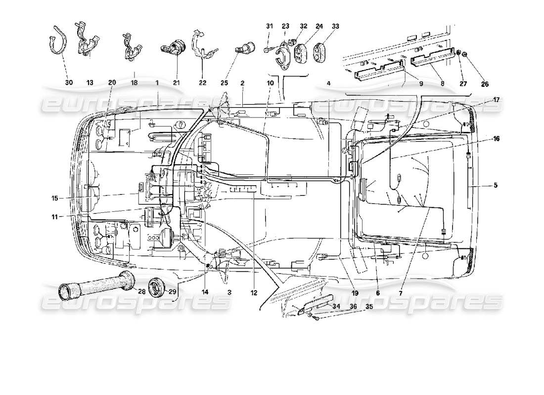 ferrari 512 m electric system part diagram