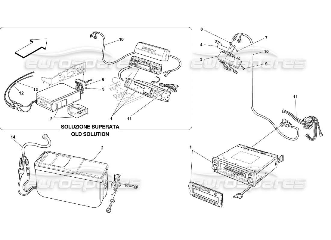 ferrari 550 maranello stereo equipment part diagram