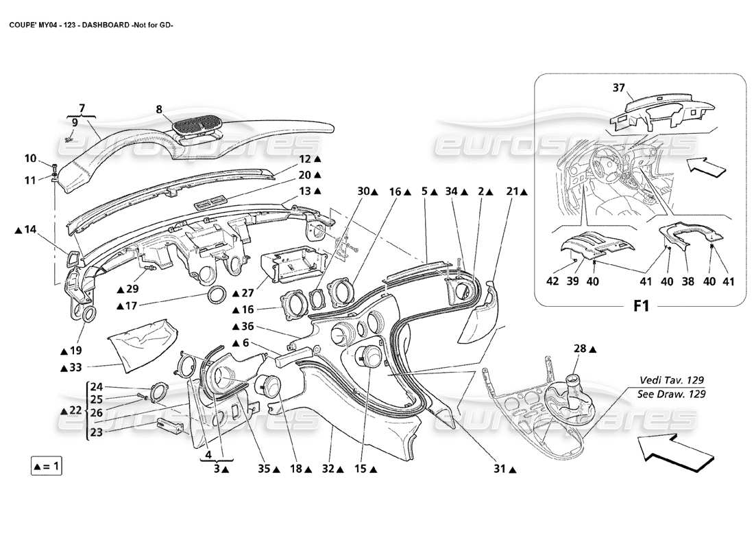 maserati 4200 coupe (2004) dashboard not for gd part diagram