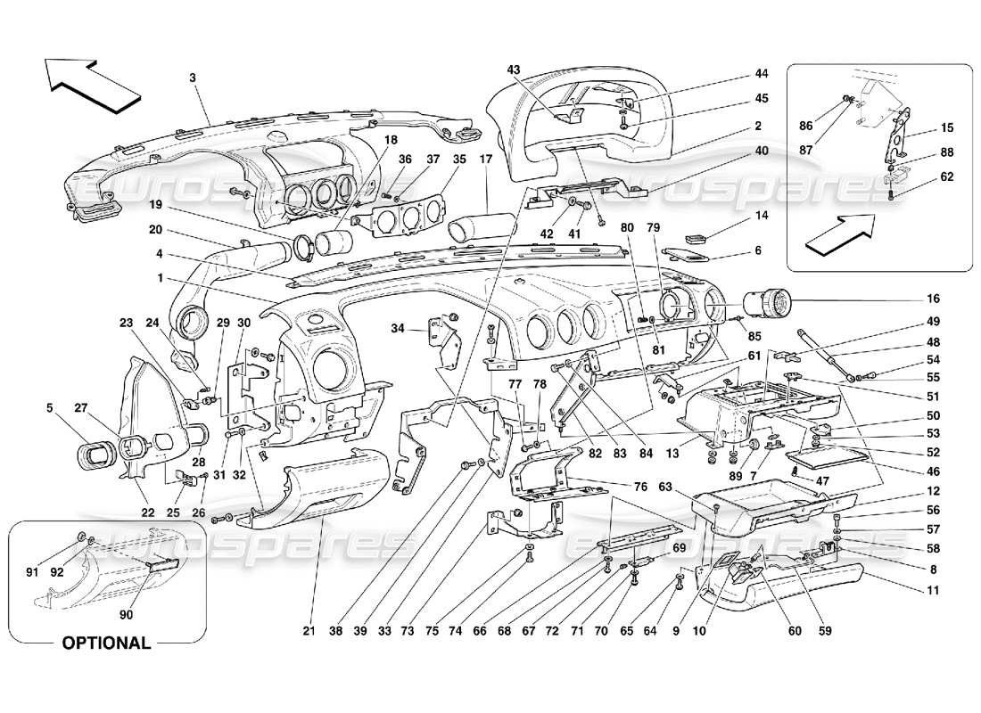 ferrari 456 m gt/m gta dashboard part diagram